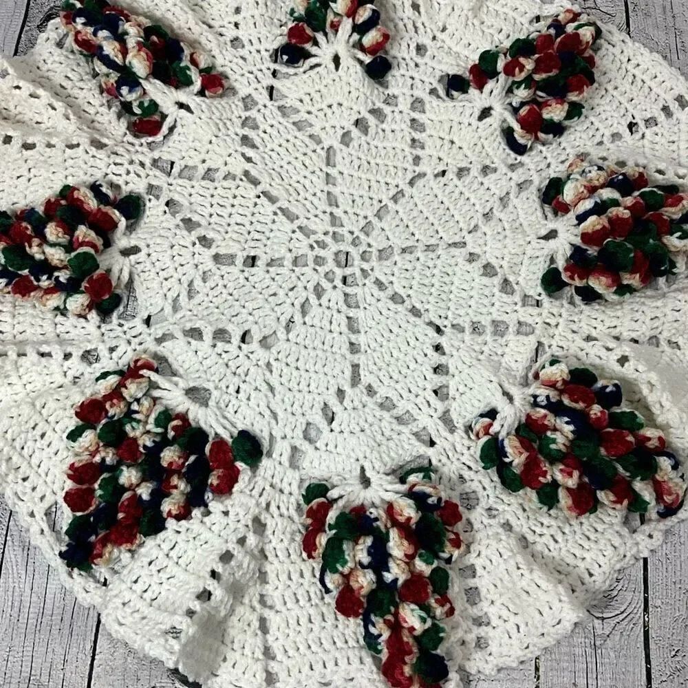 Handmade Crochet Grape Cluster Round Doily - Picture 2 of 3
